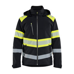 BLÅKLÄDER Highvis softshell-takki kevyesti topattu, musta/huomiokelt.